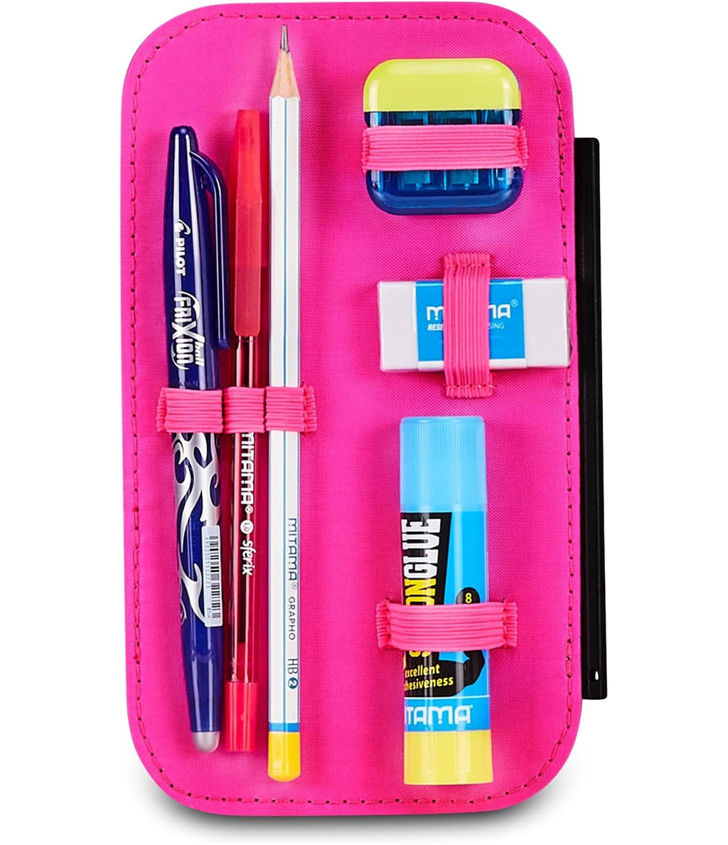 SJ GANG STYLE JAM GANG Astuccio Scuola Speed Case JOYFUL PINS GIRL, Rosa, Portapenne Monoscomparto con Planche Amovibili, Attrezzato, 44 pezzi, Accessori Zaino, Scuola elementare