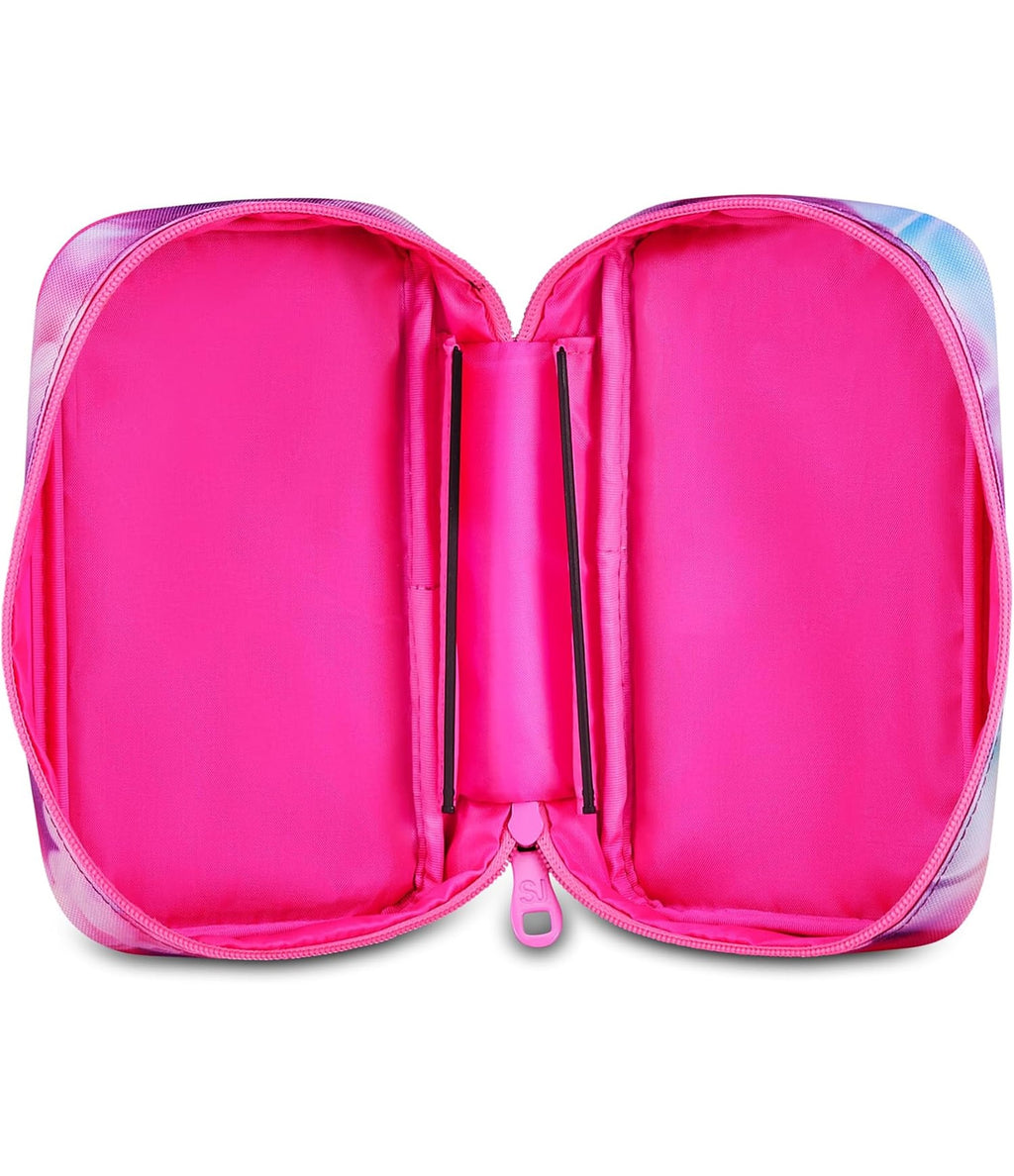SJ GANG STYLE JAM GANG Astuccio Scuola Speed Case JOYFUL PINS GIRL, Rosa, Portapenne Monoscomparto con Planche Amovibili, Attrezzato, 44 pezzi, Accessori Zaino, Scuola elementare