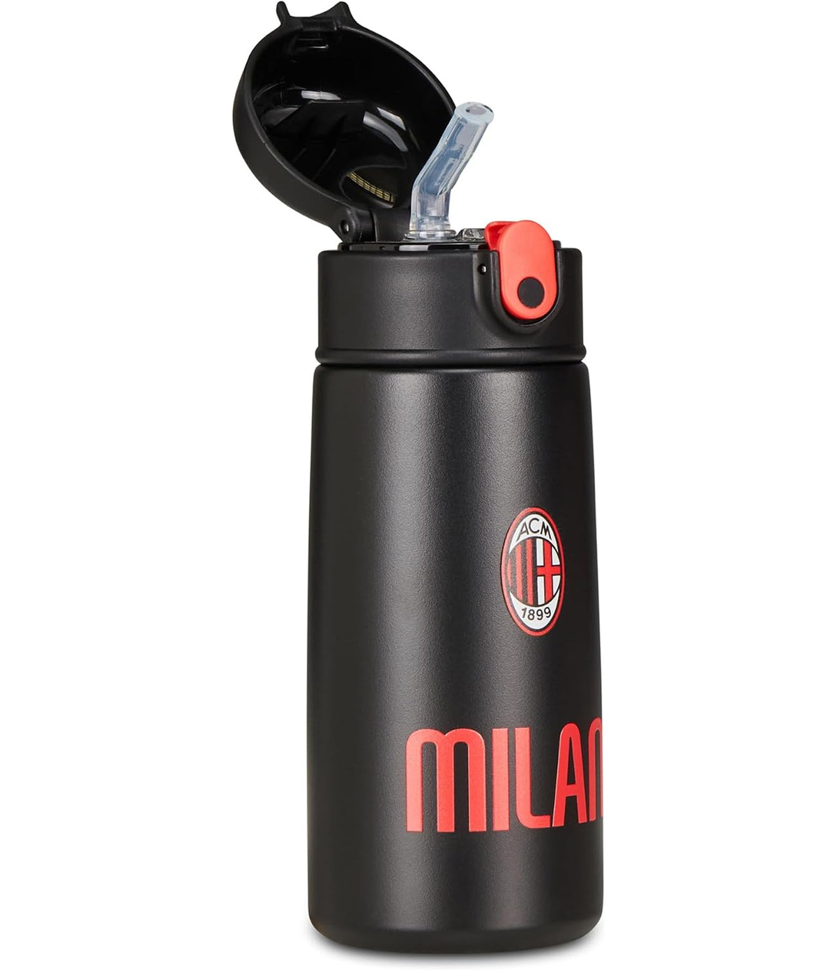 Seven Borraccia termica AC MILAN per ragazzi, Acciaio inox bpa free, Mantenimento temperatura: caldo 12h/freddo 24h, Prodotto ufficiale, Idea regalo