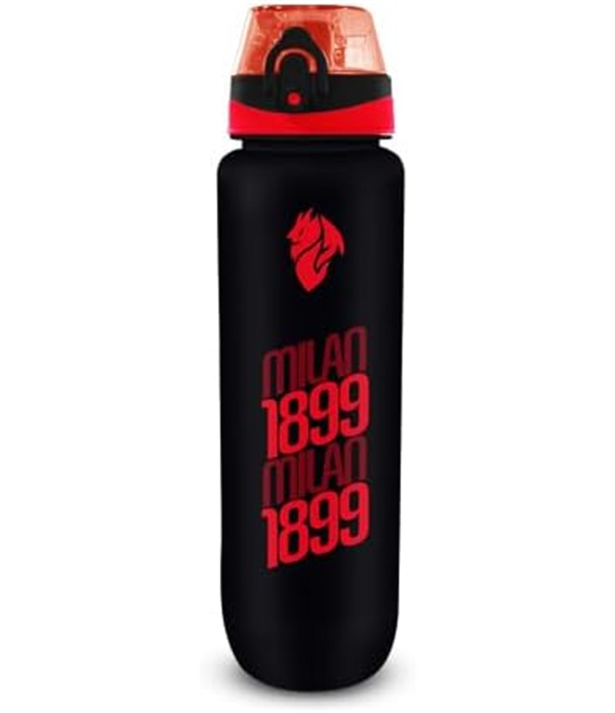 Seven Borraccia Milan 1L in Tritan con Finitura Soft Touch, Capiente e Resistente, per Scuola, Sport, Allenamenti, Viaggi e Tempo Libero, Idea Regalo per Tifosi