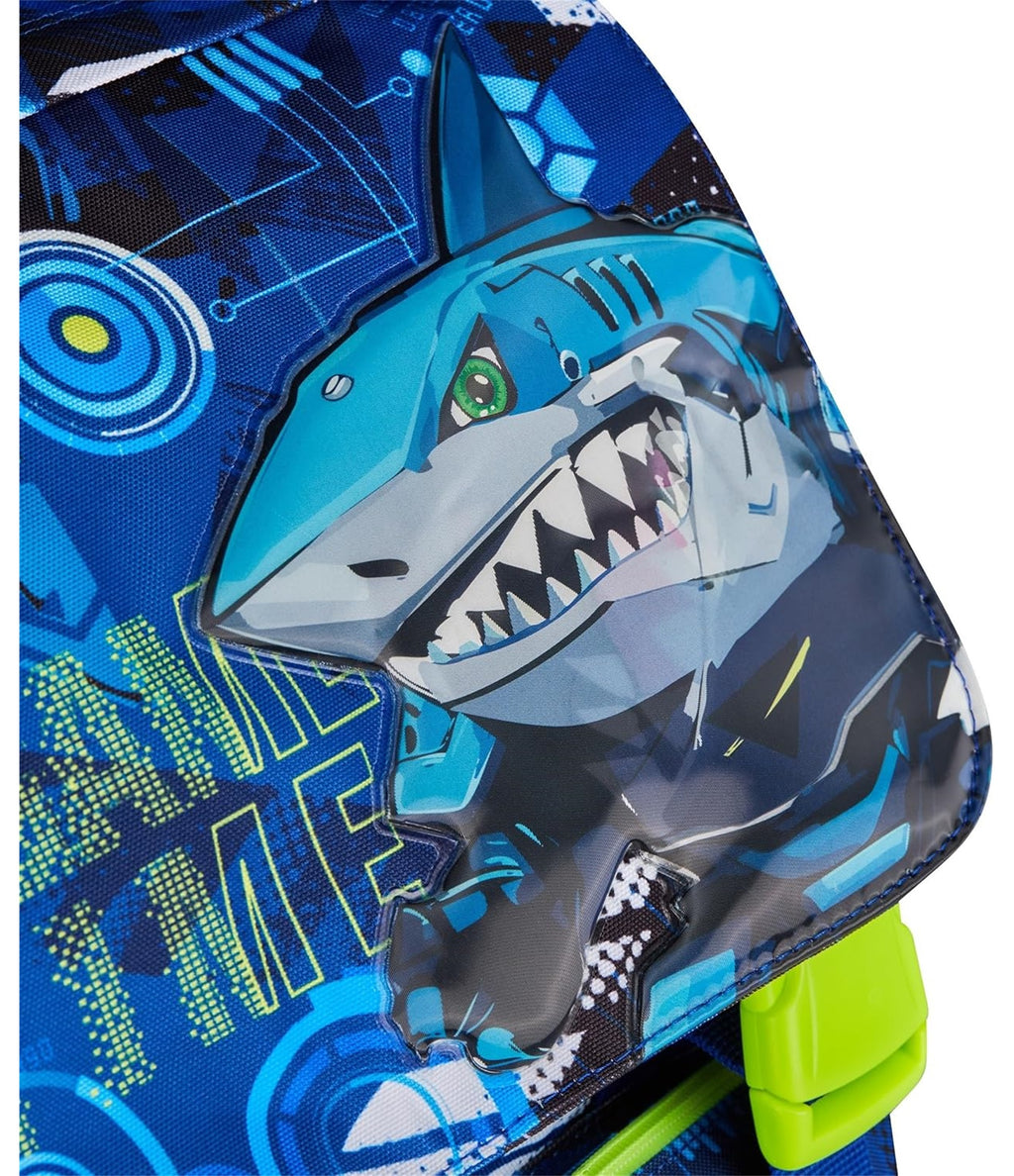 Mitama Zaino Estensibile 4 Zip, CYBERSHARK, Blu, Maxi Capienza, Tasca Porta Borraccia, Doppio Scomparto, Schienale Preformato