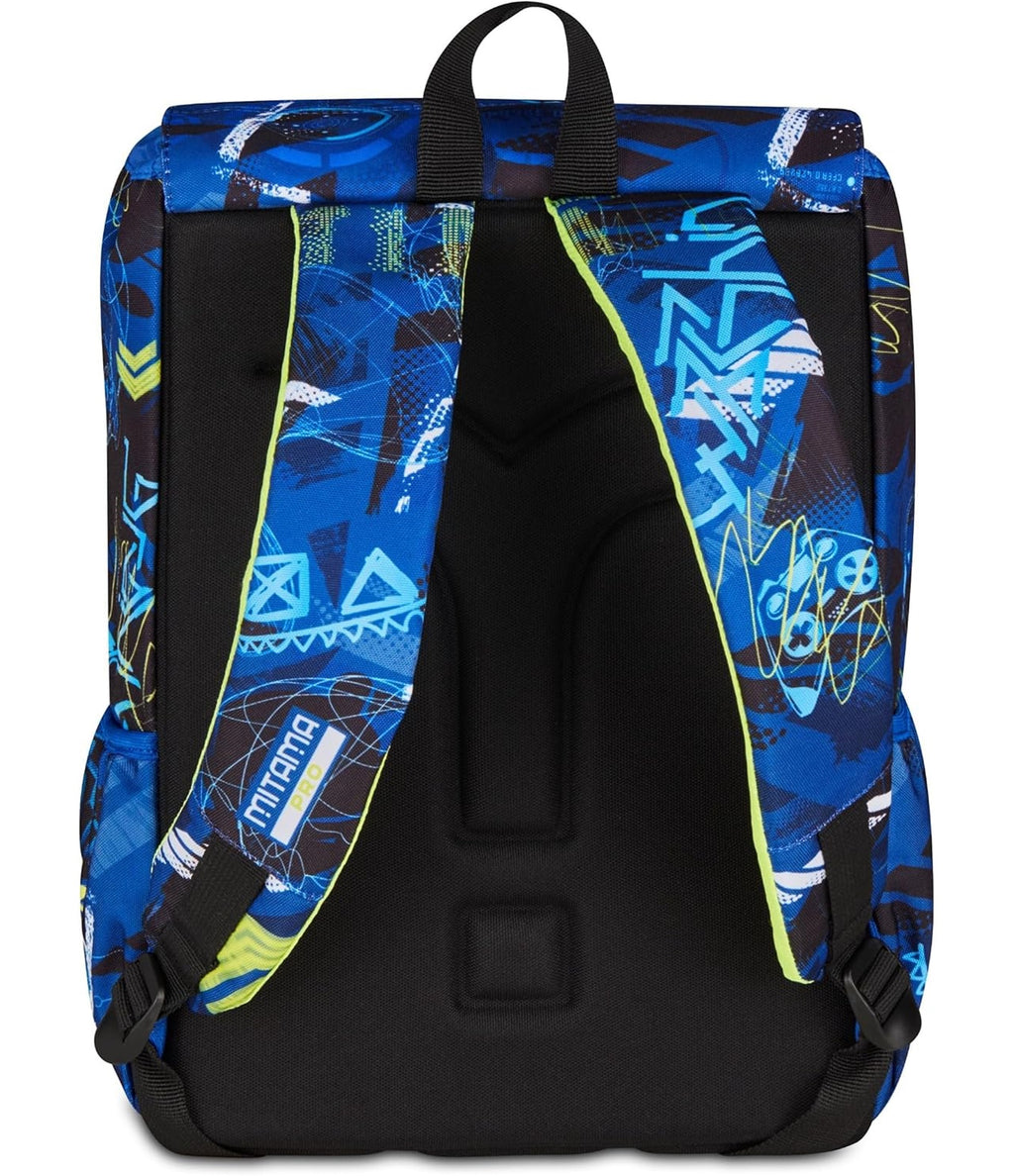 Mitama Zaino Estensibile 4 Zip, CYBERSHARK, Blu, Maxi Capienza, Tasca Porta Borraccia, Doppio Scomparto, Schienale Preformato
