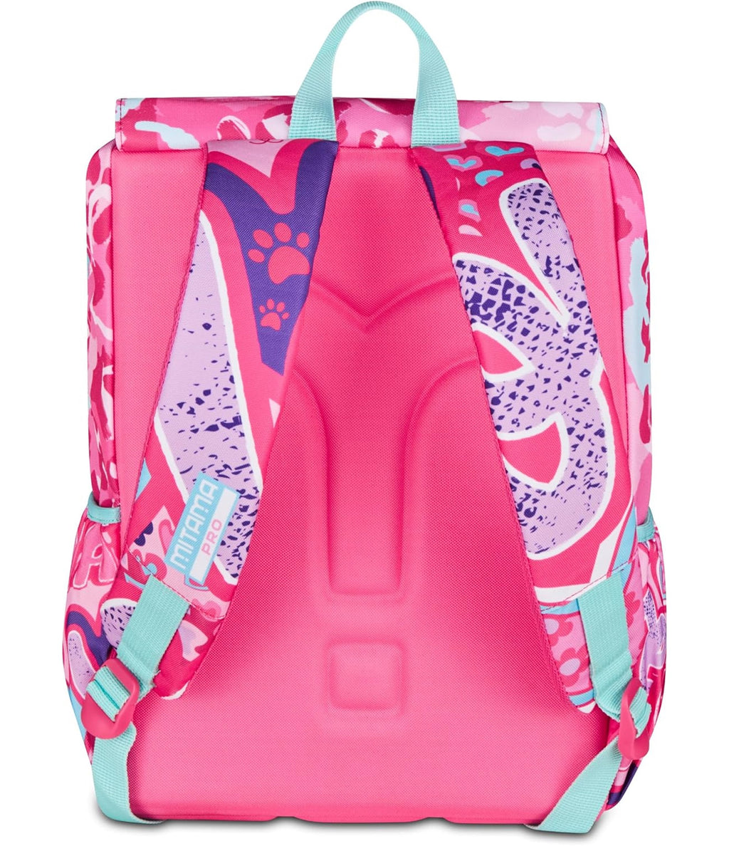 Mitama Zaino Estensibile 4 Zip, CUTIECAT, Rosa, Maxi Capienza, Tasca Porta Borraccia, Doppio Scomparto, Schienale Preformato