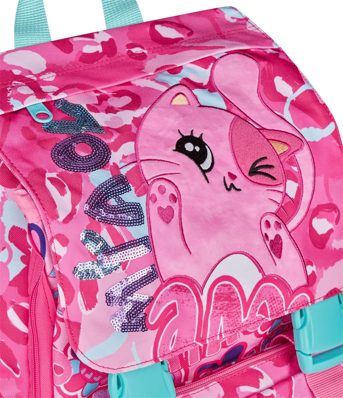 Mitama Zaino Estensibile 4 Zip, CUTIECAT, Rosa, Maxi Capienza, Tasca Porta Borraccia, Doppio Scomparto, Schienale Preformato