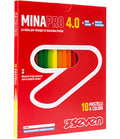 Seven Set Matite Colorate - Scatola da 18 pz - Confezione Pastelli Scuola, Ufficio - MINA 4.0 - Spazio Etichetta Nome
