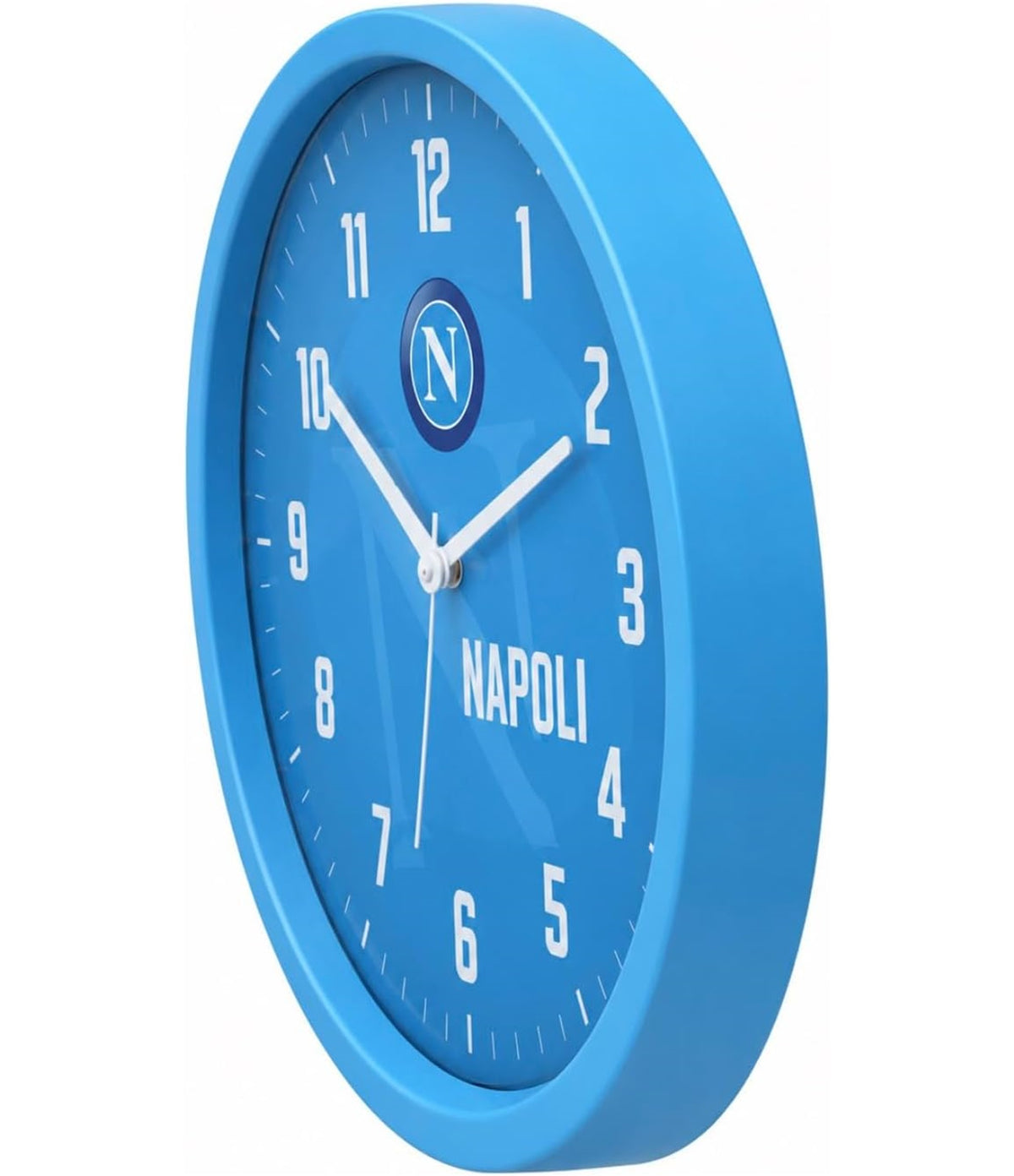 Seven Orologio Napoli da Parete al Quarzo con Movimento Continuo,Prodotto Ufficiale in ABS, Diametro 30 cm, Sport e Calcio, Bambini e Adulti