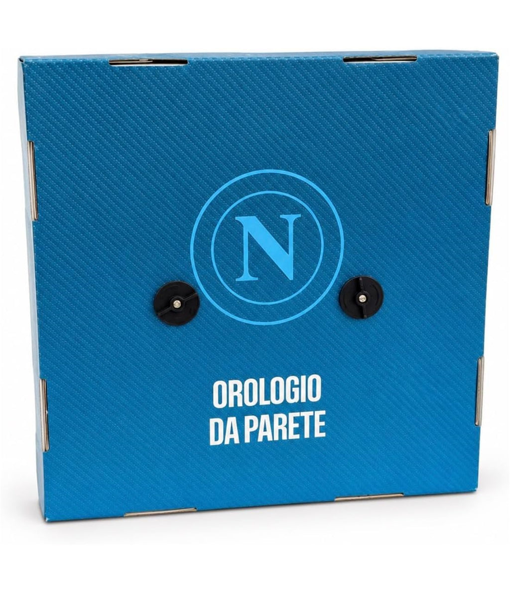 Seven Orologio Napoli da Parete al Quarzo con Movimento Continuo,Prodotto Ufficiale in ABS, Diametro 30 cm, Sport e Calcio, Bambini e Adulti